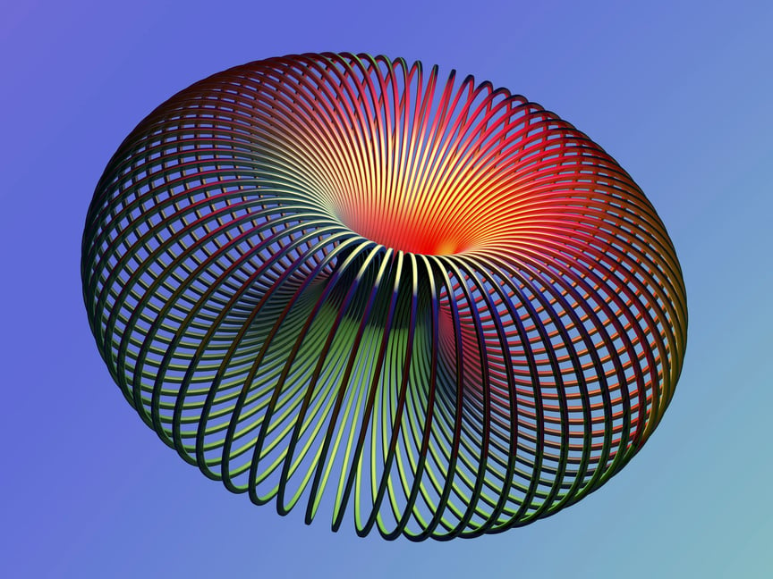 Torus. Computer artwork of a torus. A torus is a mathematical surface with the shape of a doughnut.